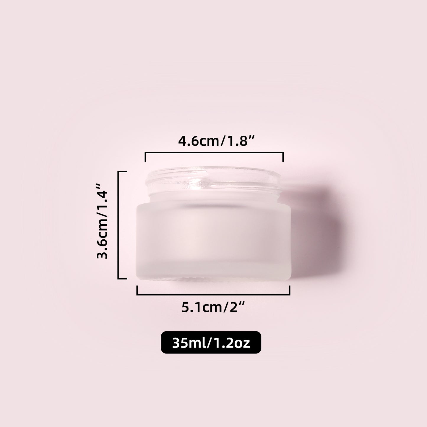 70 Bottles per Box - Glass Cosmetic Jars Wholesale - 35 ml/1.2 oz, Empty Refillable Cosmetic Storage Jars (Includes Lid)