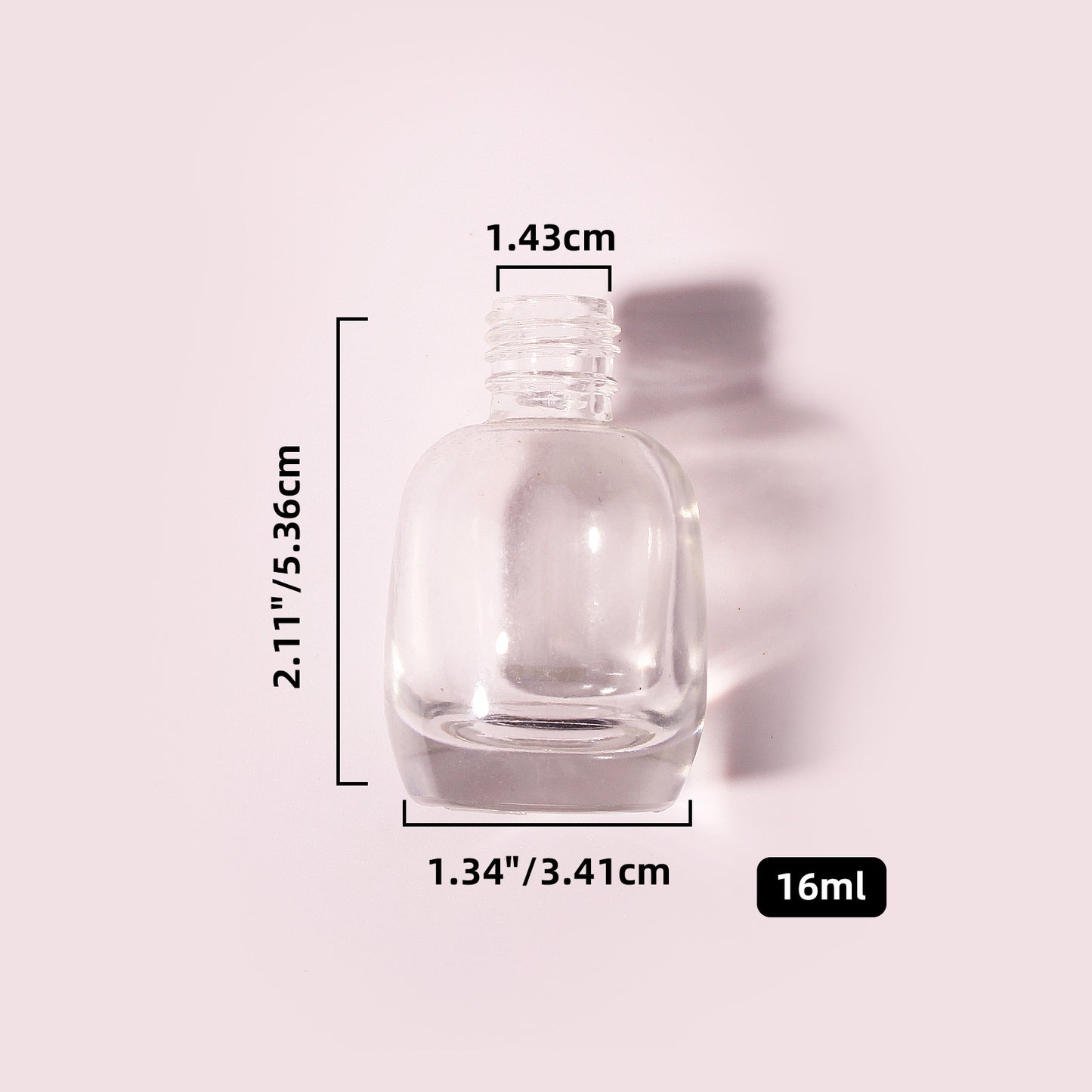 300 Bottles per Box - Glass Nail Polish Bottles Wholesale - 16 ml, Empty Refillable Nail Polish Storage Bottles (Includes Lid)