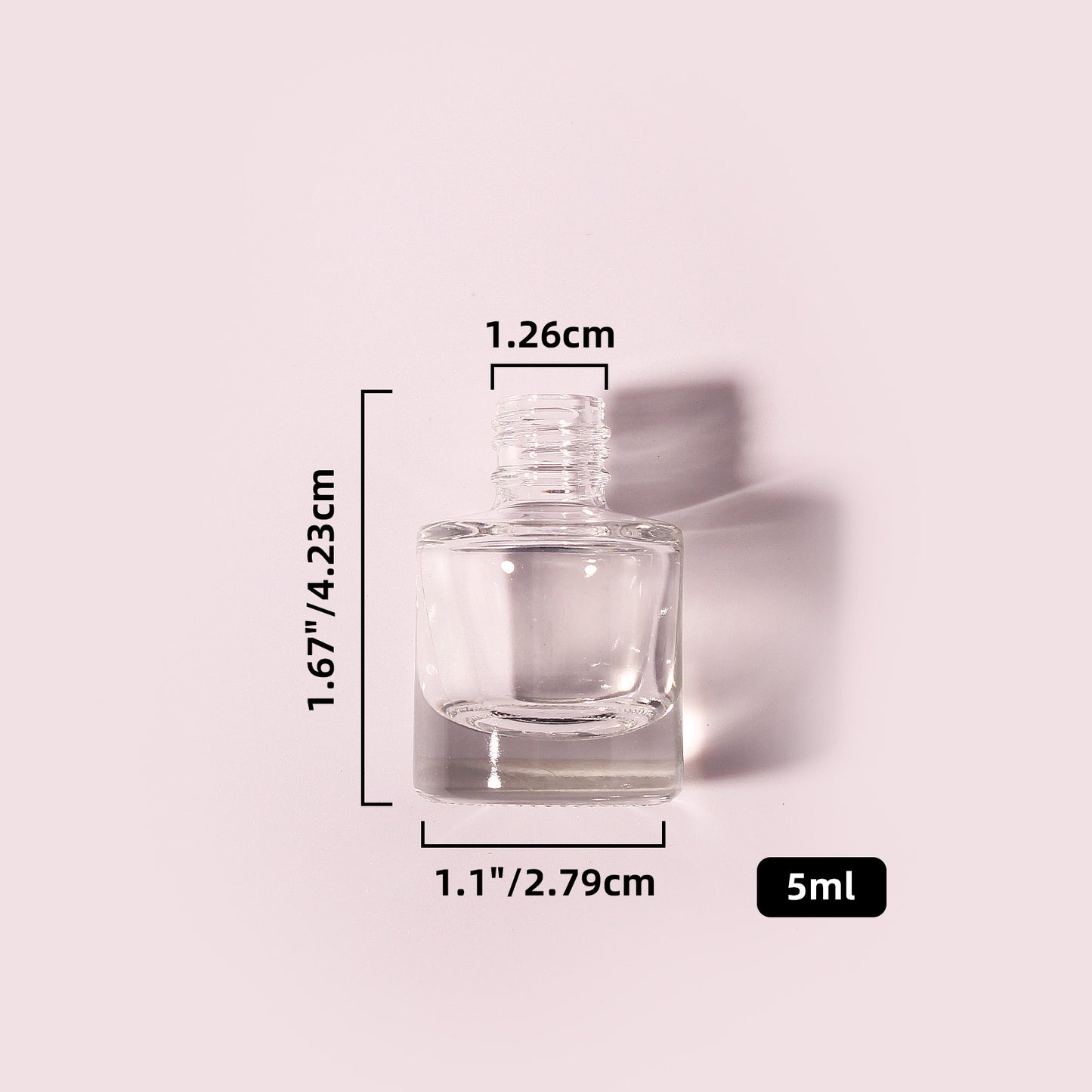 300 Bottles per Box - Glass Nail Polish Bottles Wholesale - 5 ml, Empty Refillable Nail Polish Storage Bottles (Includes Lid)