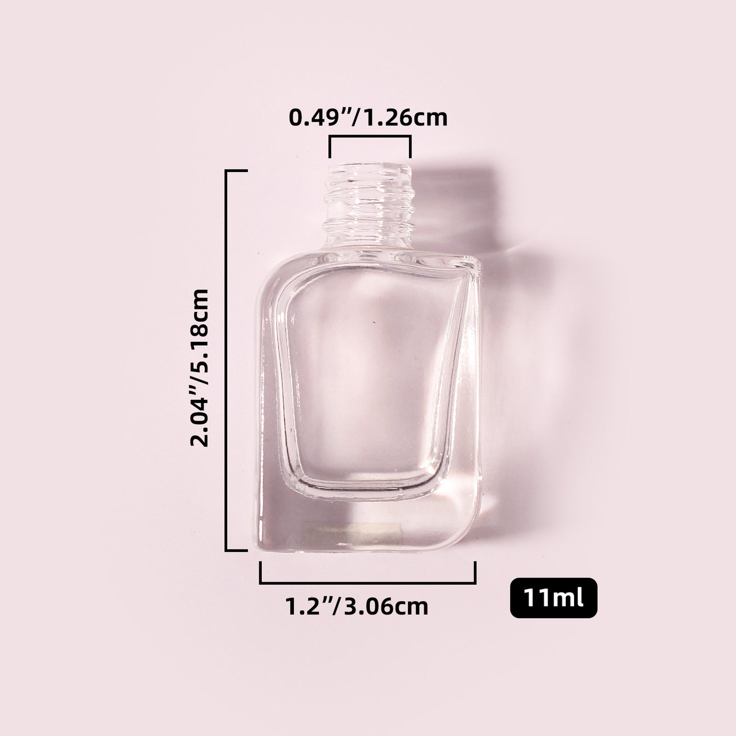 300 Bottles per Box - Glass Nail Polish Bottles Wholesale -11 ml, Empty Refillable Nail Polish Storage Bottles (Includes Lid)