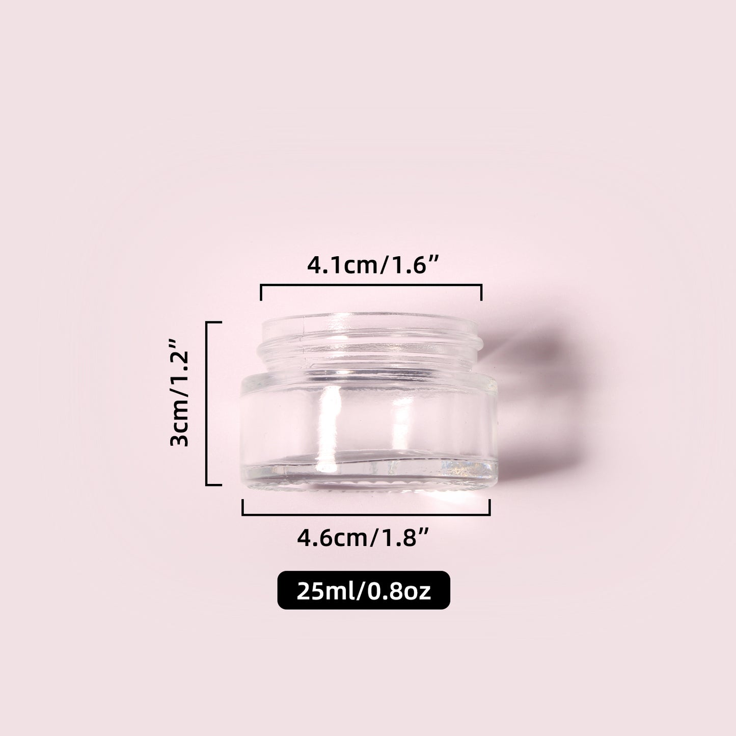 70 Bottles per Box - Glass Cosmetic Jars Wholesale - 25 ml/0.8 oz, Empty Refillable Cosmetic Storage Jars (Includes Lid)