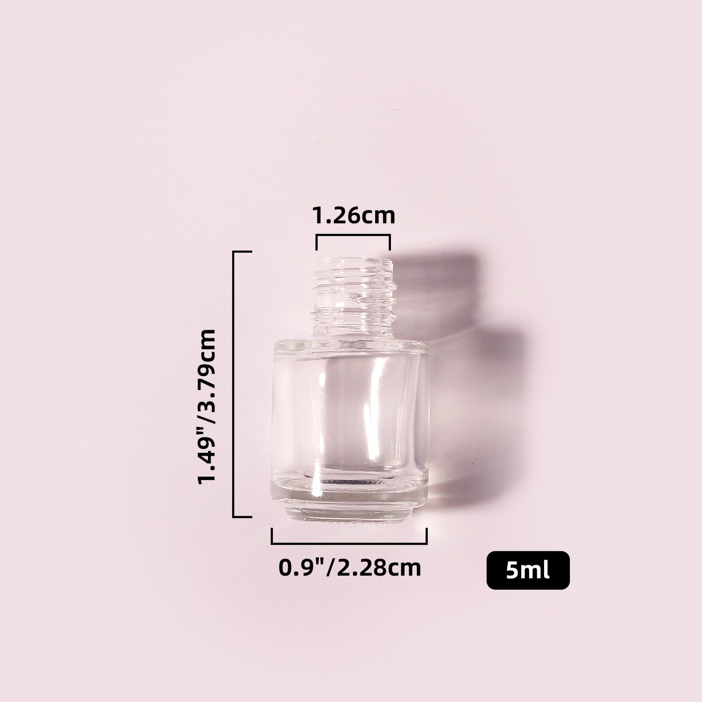 300 Bottles per Box - Glass Nail Polish Bottles Wholesale - 5 ml, Empty Refillable Nail Polish Storage Bottles (Includes Lid)