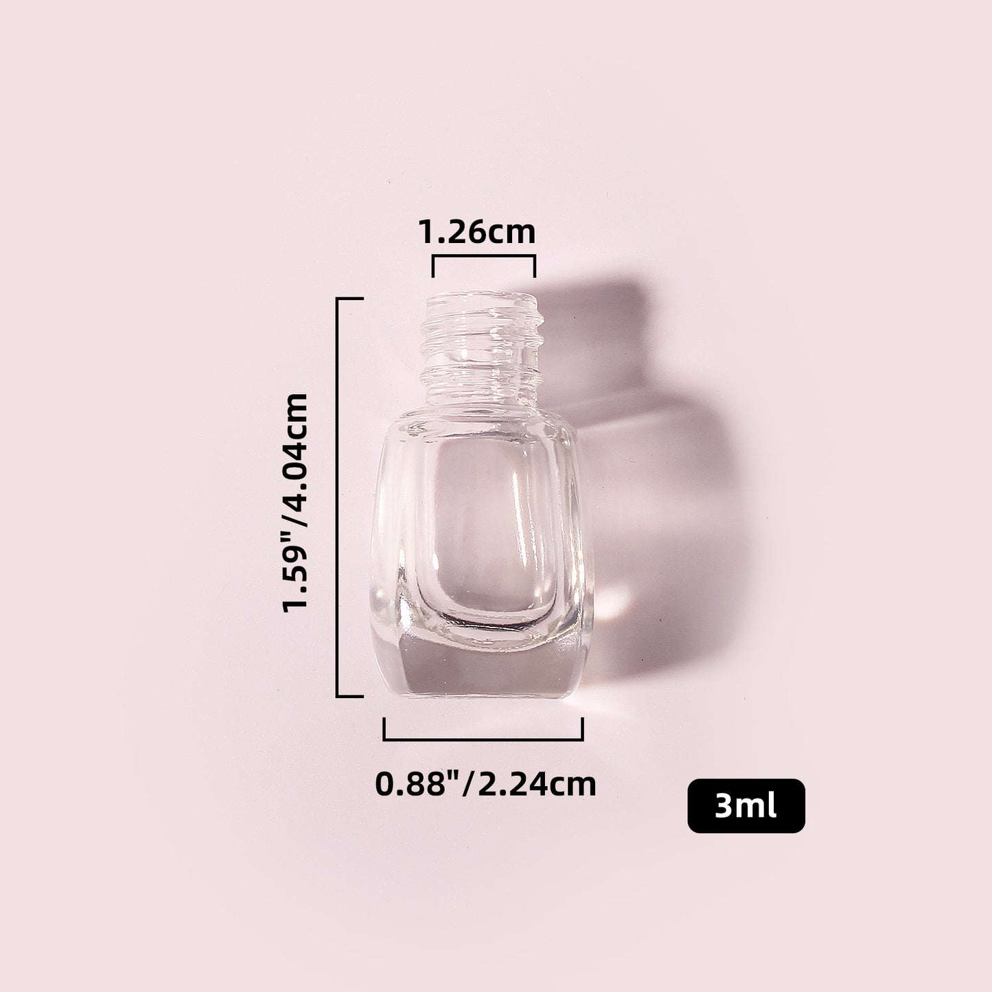 300 Bottles per Box - Glass Nail Polish Bottles Wholesale - 3 ml, Empty Refillable Nail Polish Storage Bottles (Includes Lid)