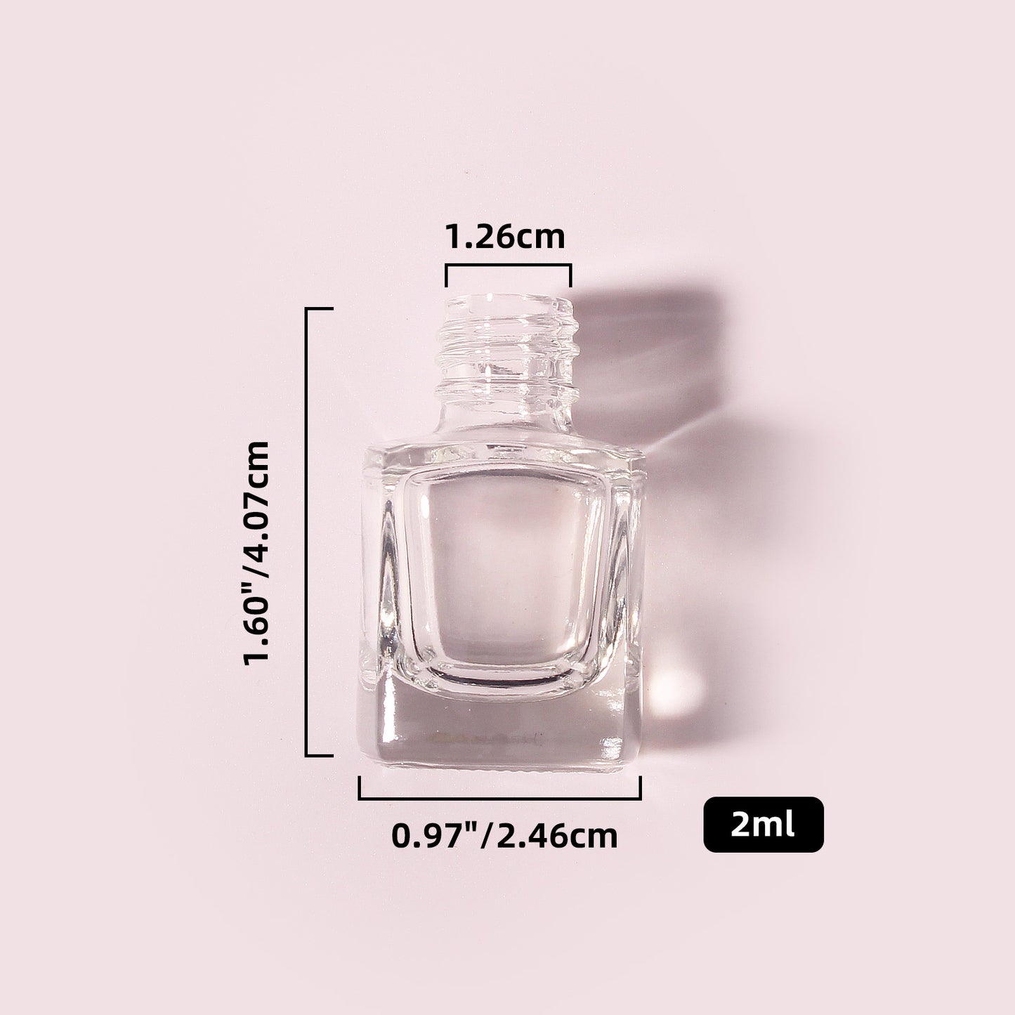300 Bottles per Box - Glass Nail Polish Bottles Wholesale - 2 ml, Empty Refillable Nail Polish Storage Bottles (Includes Lid)