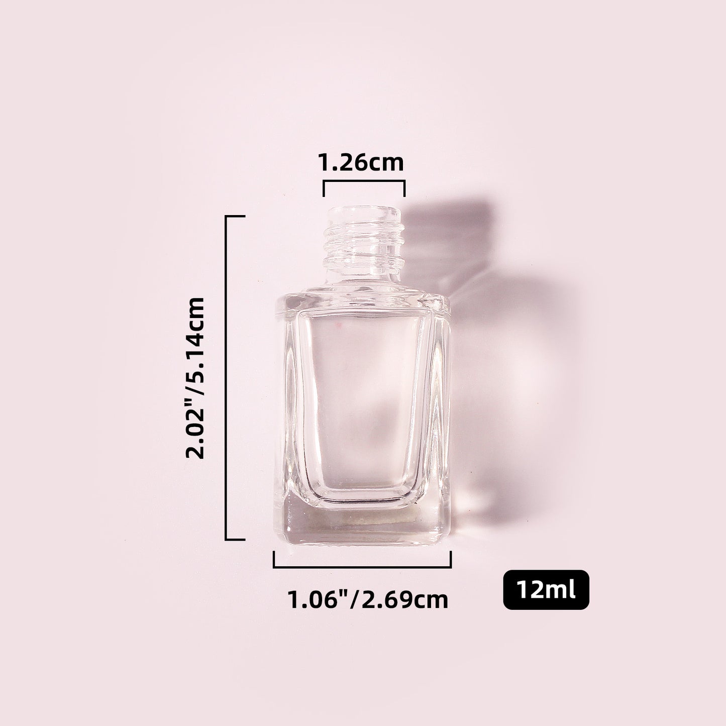 300 Bottles per Box - Glass Nail Polish Bottles Wholesale -12 ml, Empty Refillable Nail Polish Storage Bottles (Includes Lid)