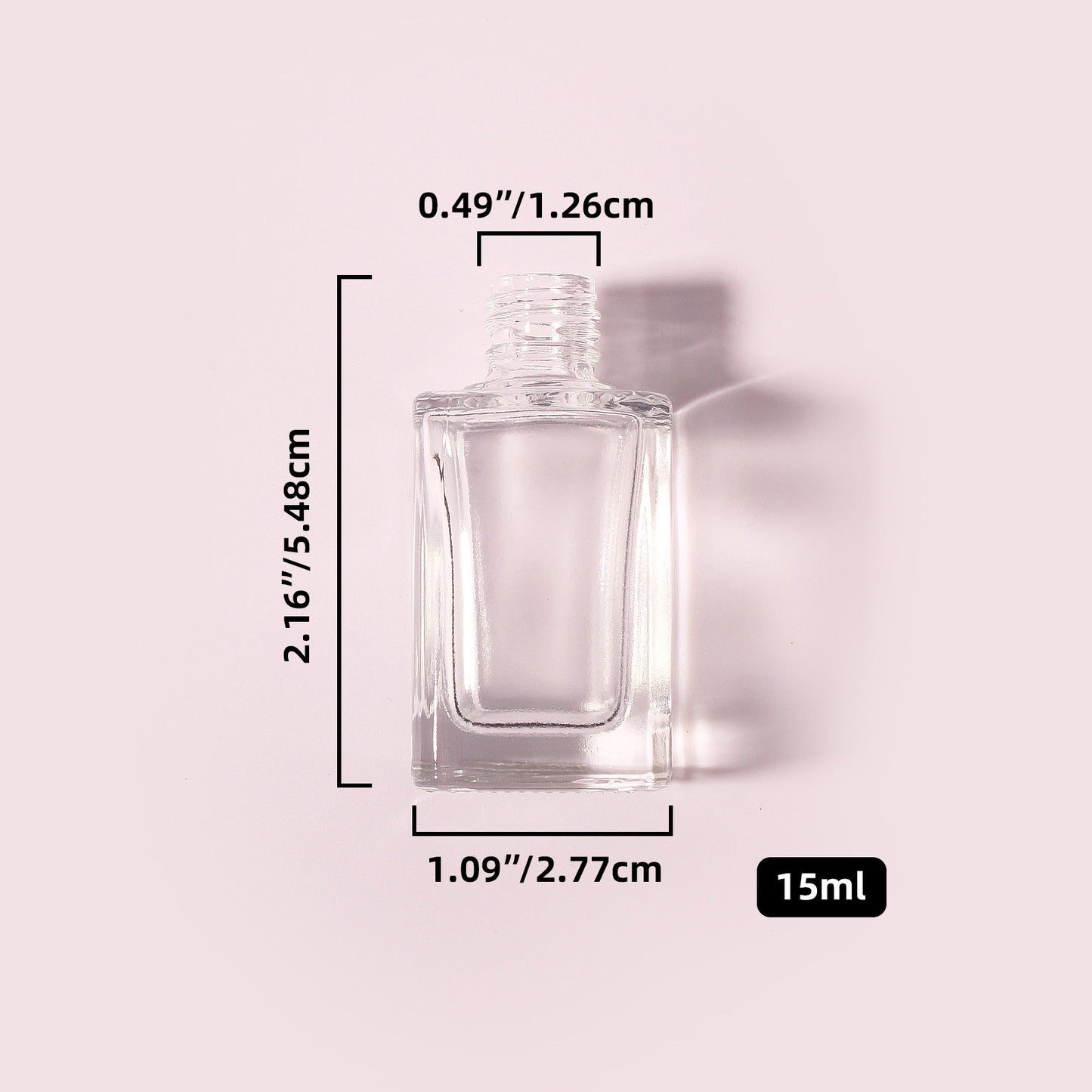 300 Bottles per Box - Glass Nail Polish Bottles Wholesale -15 ml, Empty Refillable Nail Polish Storage Bottles (Includes Lid)