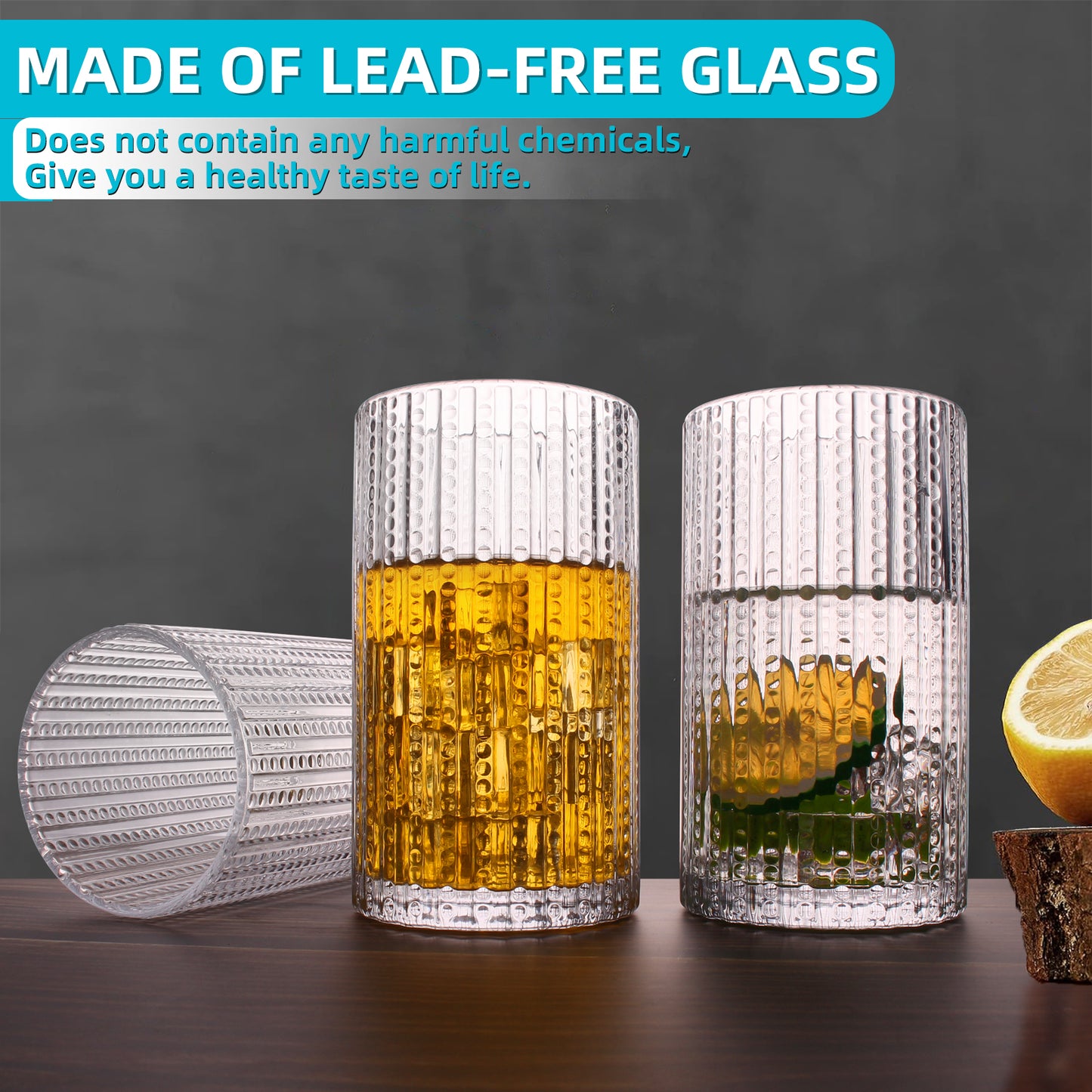 Set of 6 Hobnail Highball Glasses - 15 oz Vintage Beaded Glassware, Ideal for Cocktails, Beer, Juice, Coffee - Perfect for Christmas, Birthdays, and Parties