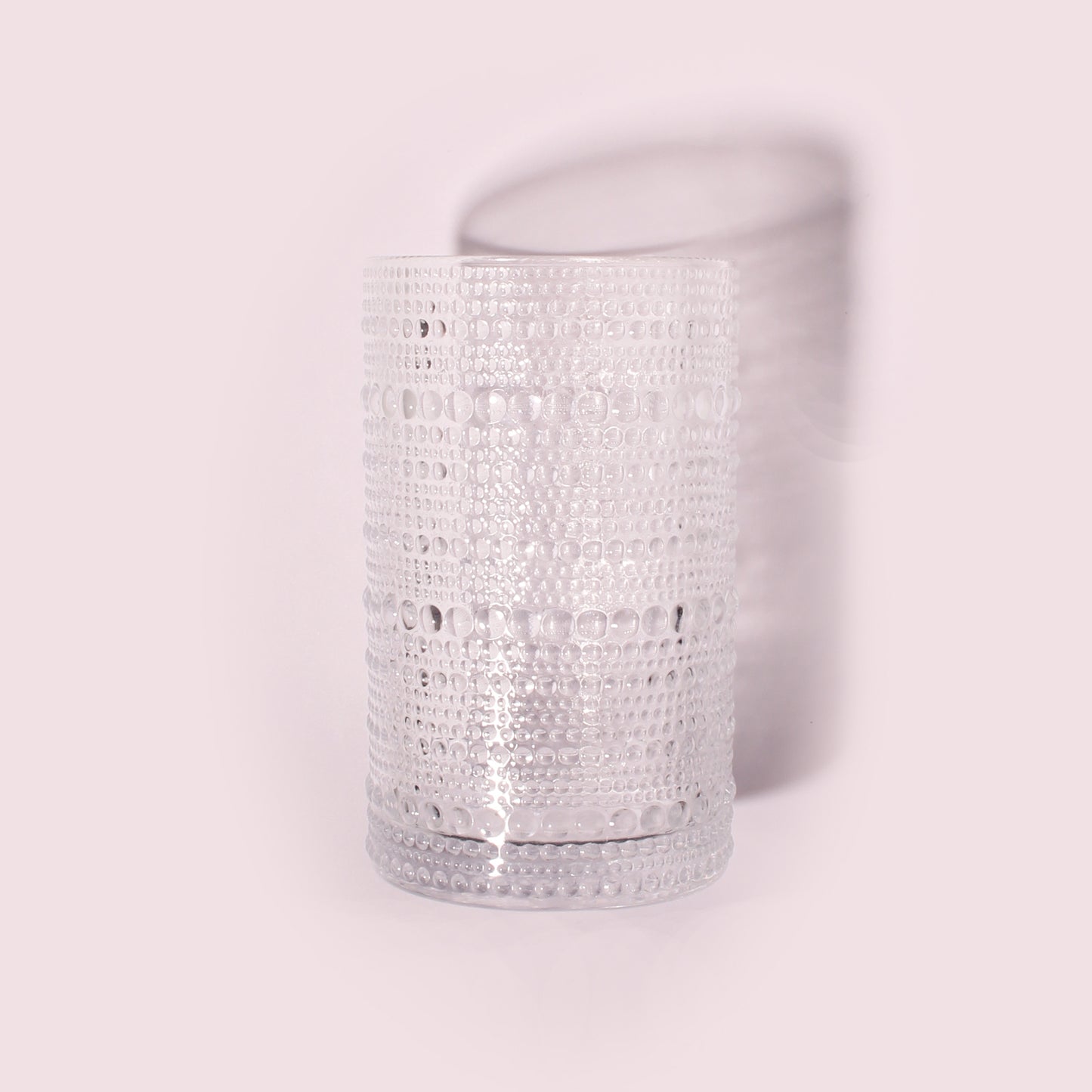 Vintage Hobnail Drinking Glasses Set of 6 - 15 oz Ribbed Highball Glasses, Classic Cocktail & Whiskey Glassware, Retro Stylish Drinkware with Straws, Durable & Elegant