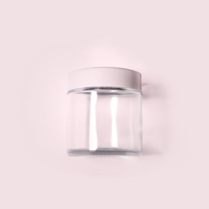 70 Bottles per Box - Glass Cosmetic Jars Wholesale - 110 ml/3.7 oz, Empty Refillable Cosmetic Storage Jars (Includes Lid)