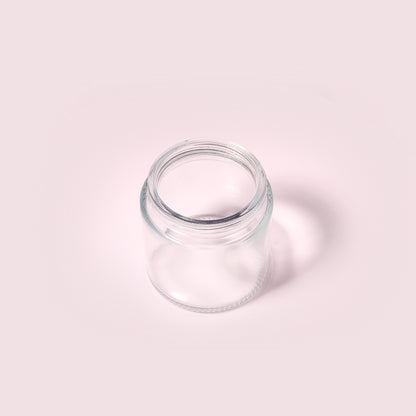 70 Bottles per Box - Glass Cosmetic Jars Wholesale - 110 ml/3.7 oz, Empty Refillable Cosmetic Storage Jars (Includes Lid)