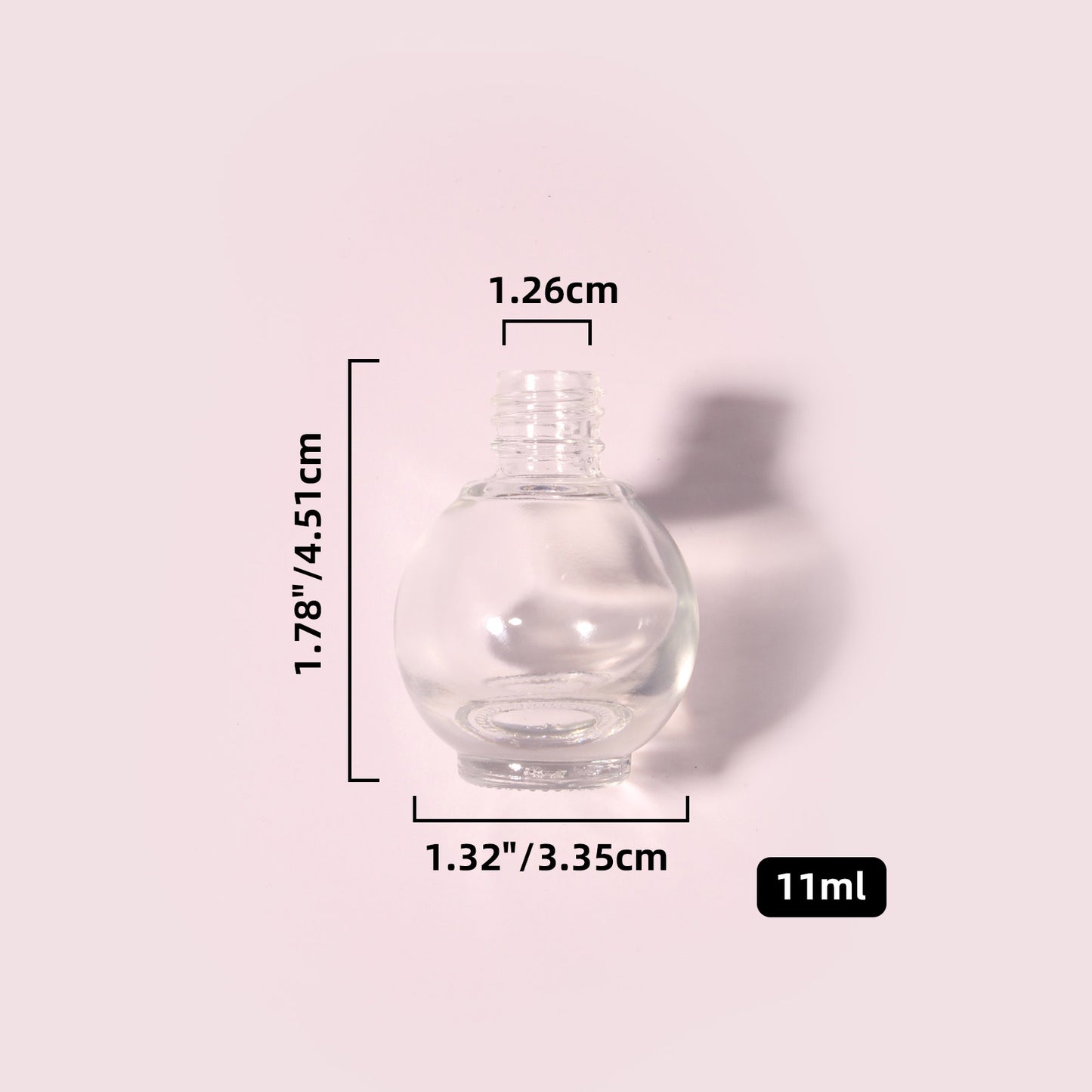 300 Bottles per Box - Glass Nail Polish Bottles Wholesale -11 ml, Empty Refillable Nail Polish Storage Bottles (Includes Lid)