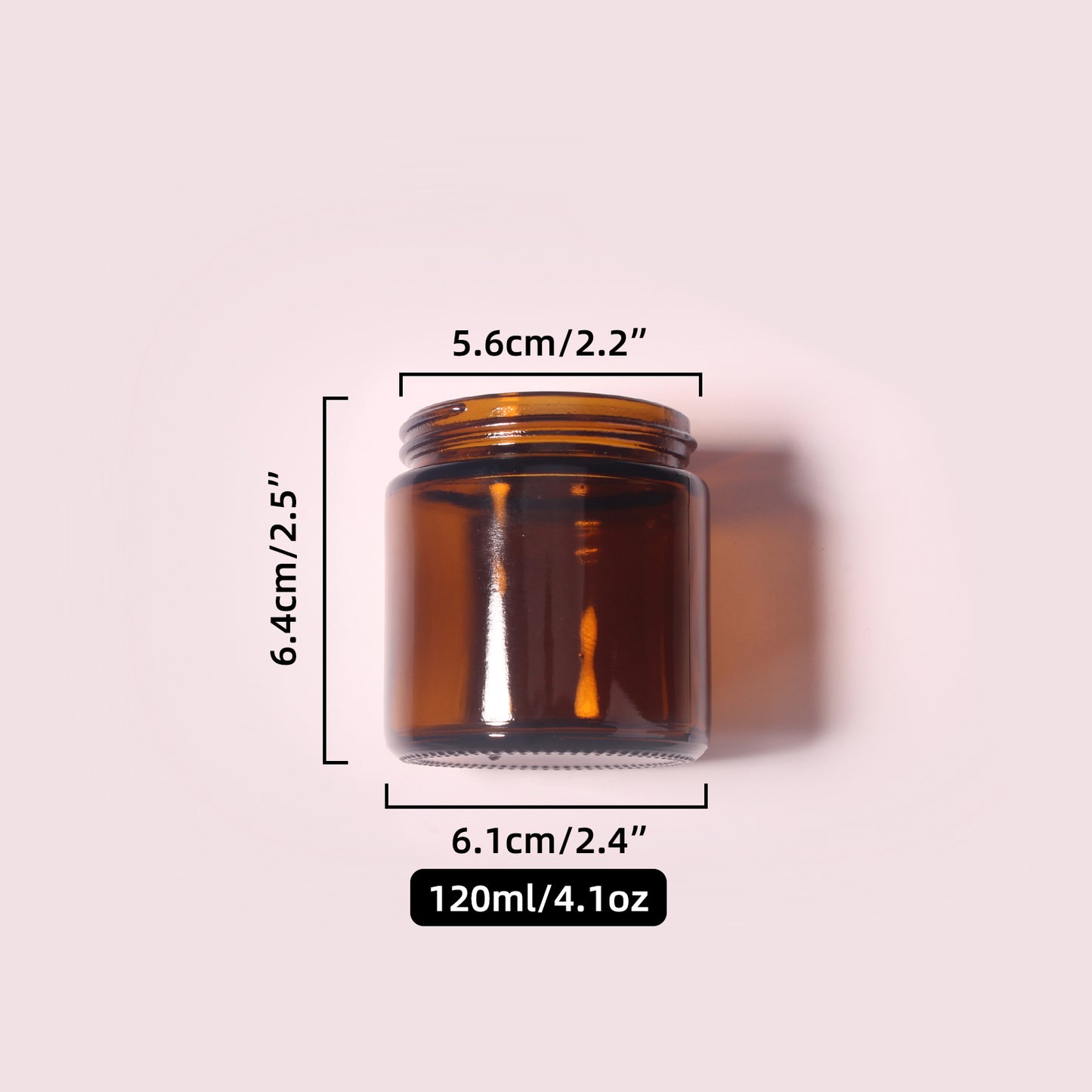 70 Bottles per Box - Glass Cosmetic Jars Wholesale -120 ml/4.1 oz, Empty Refillable Cosmetic Storage Jars (Includes Lid)