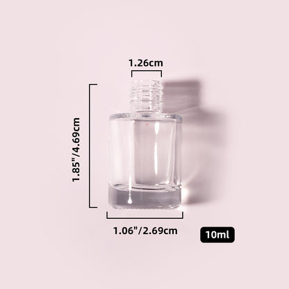 300 Bottles per Box - Glass Nail Polish Bottles Wholesale -10 ml, Empty Refillable Nail Polish Storage Bottles (Includes Lid)
