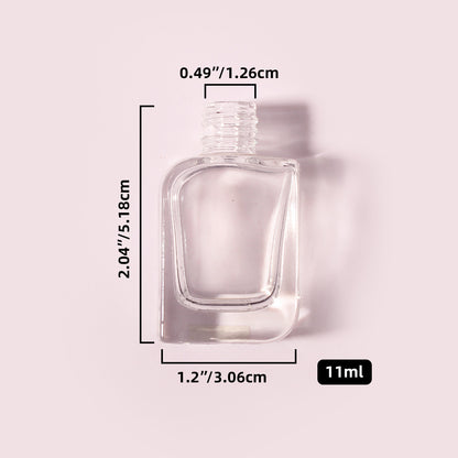 300 Bottles per Box - Glass Nail Polish Bottles Wholesale -11 ml, Empty Refillable Nail Polish Storage Bottles (Includes Lid)