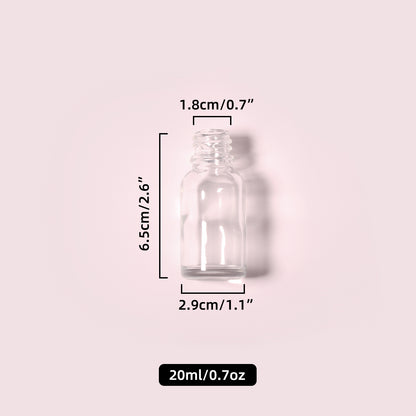 70 Bottles per Box - Glass Essential Oil Sample Bottles Wholesale - 20 ml / 0.7 oz, Empty Dropper Bottles for Essential Oils