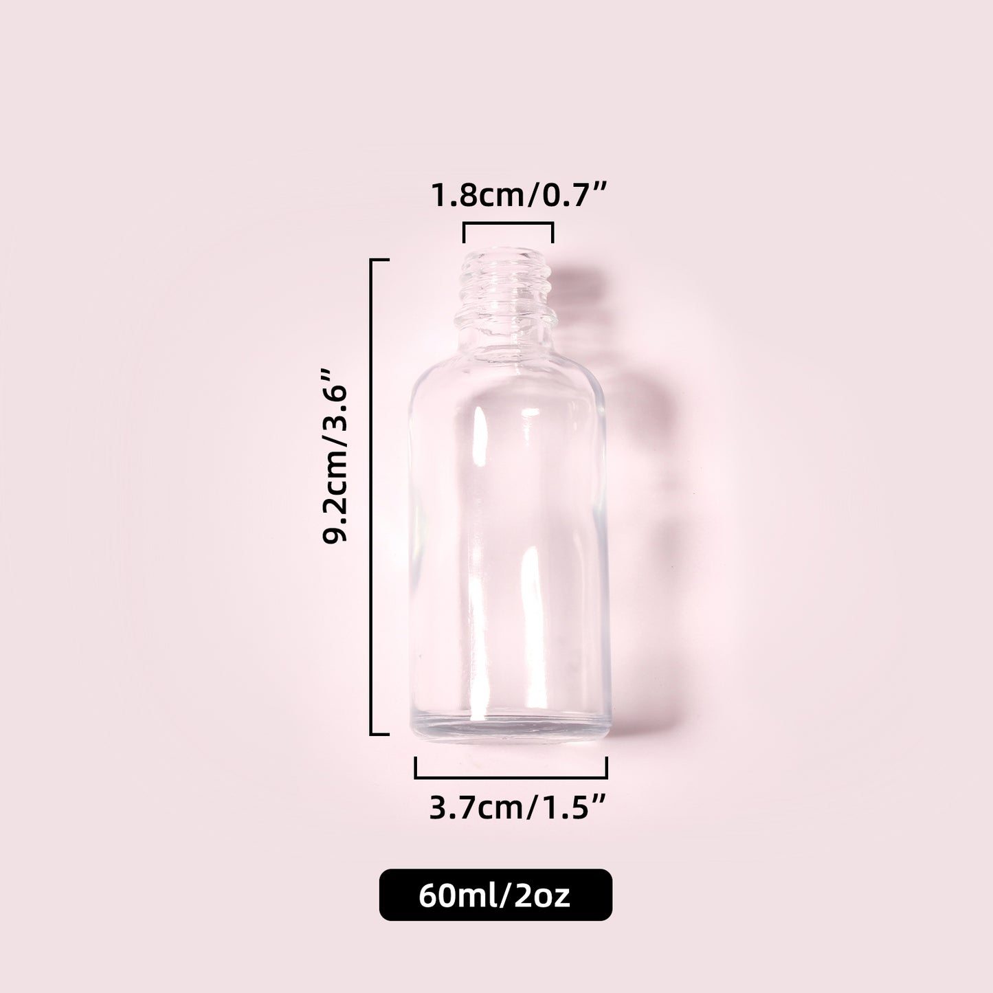 70 Bottles per Box - Glass Essential Oil Sample Bottles Wholesale - 60 ml / 2 oz, Empty Dropper Bottles for Essential Oils