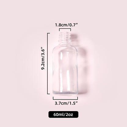 70 Bottles per Box - Glass Essential Oil Sample Bottles Wholesale - 60 ml / 2 oz, Empty Dropper Bottles for Essential Oils