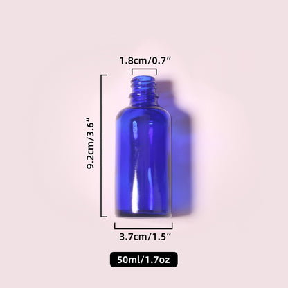 70 Bottles per Box - Glass Essential Oil Sample Bottles Wholesale - 50 ml/1.7 oz, Empty Dropper Bottles for Essential Oils