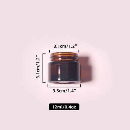 70 Bottles per Box - Glass Cosmetic Jars Wholesale -12 ml/0.4 oz, Empty Refillable Cosmetic Storage Jars (Includes Lid)