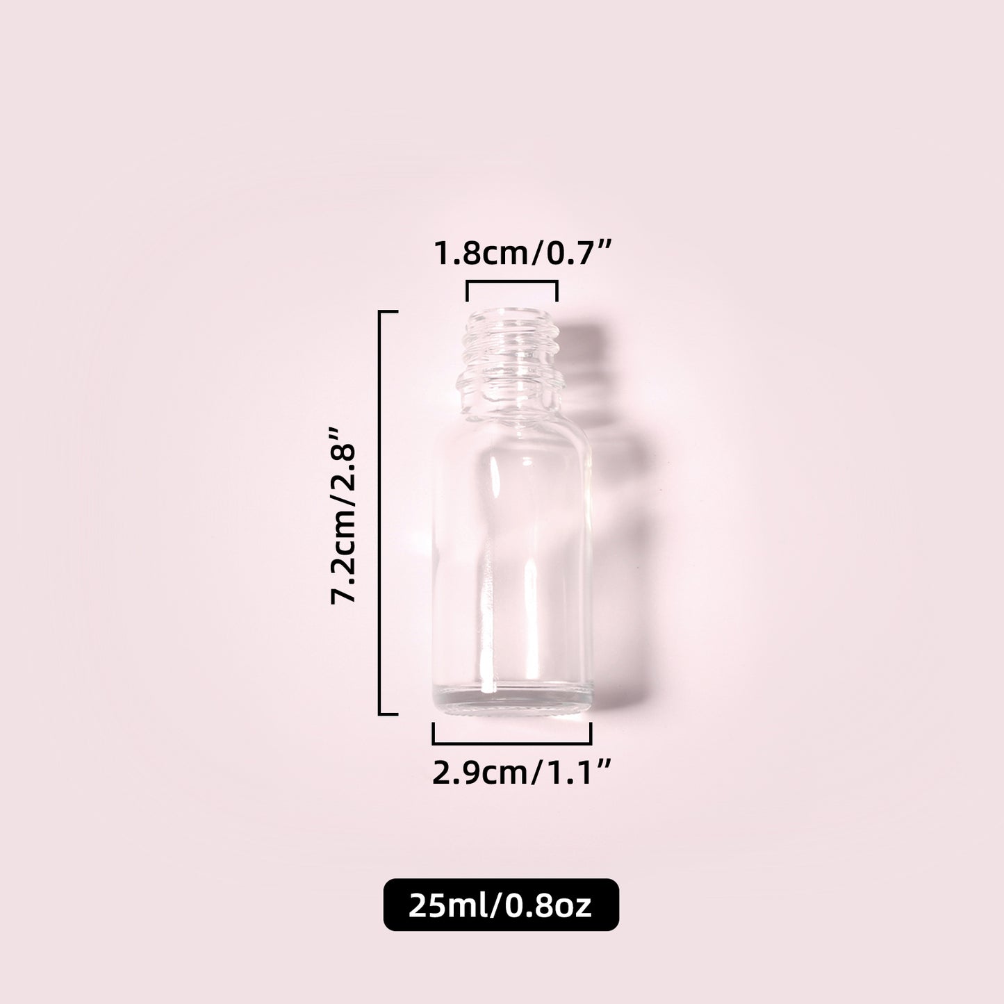 70 Bottles per Box - Glass Essential Oil Sample Bottles Wholesale - 25 ml / 0.8 oz, Empty Dropper Bottles for Essential Oils