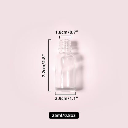 70 Bottles per Box - Glass Essential Oil Sample Bottles Wholesale - 25 ml / 0.8 oz, Empty Dropper Bottles for Essential Oils