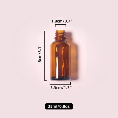 70 Bottles per Box - Glass Essential Oil Sample Bottles Wholesale - 25 ml / 0.8 oz, Empty Dropper Bottles for Essential Oils