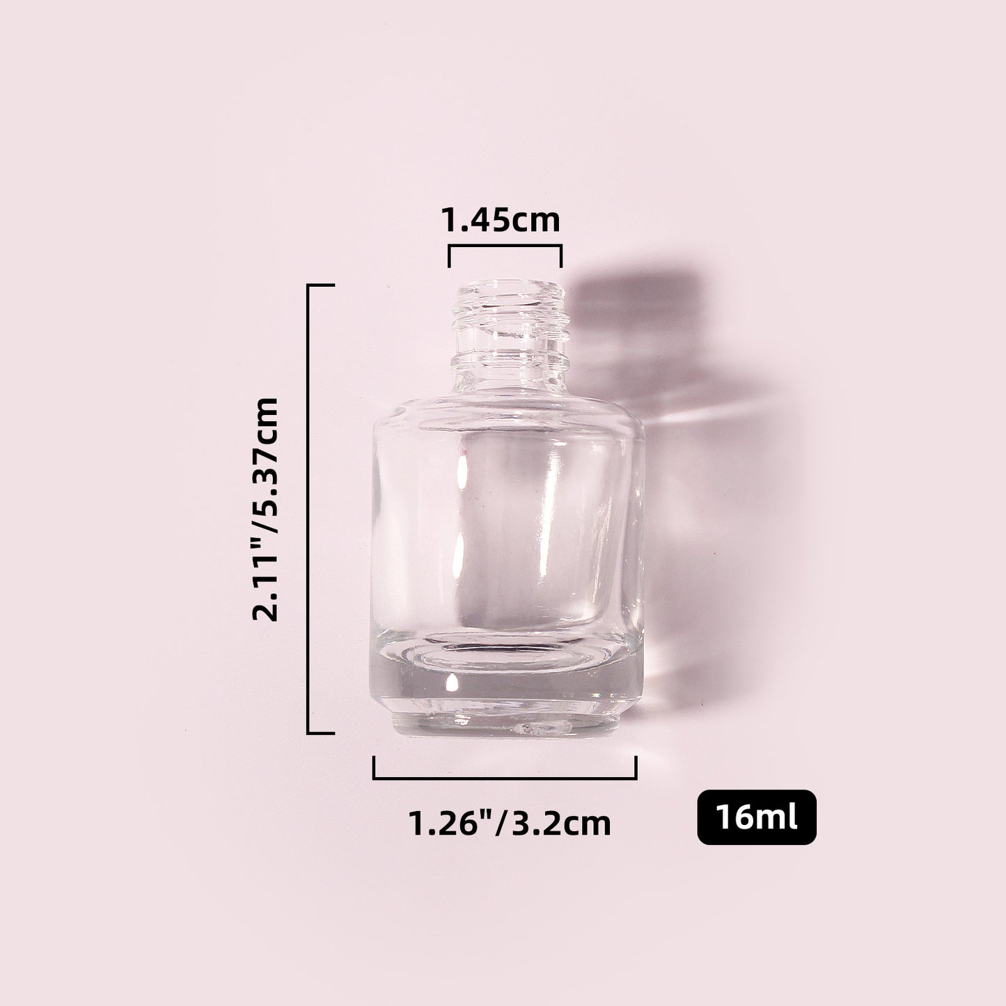 300 Bottles per Box - Glass Nail Polish Bottles Wholesale - 16 ml, Empty Refillable Nail Polish Storage Bottles (Includes Lid)