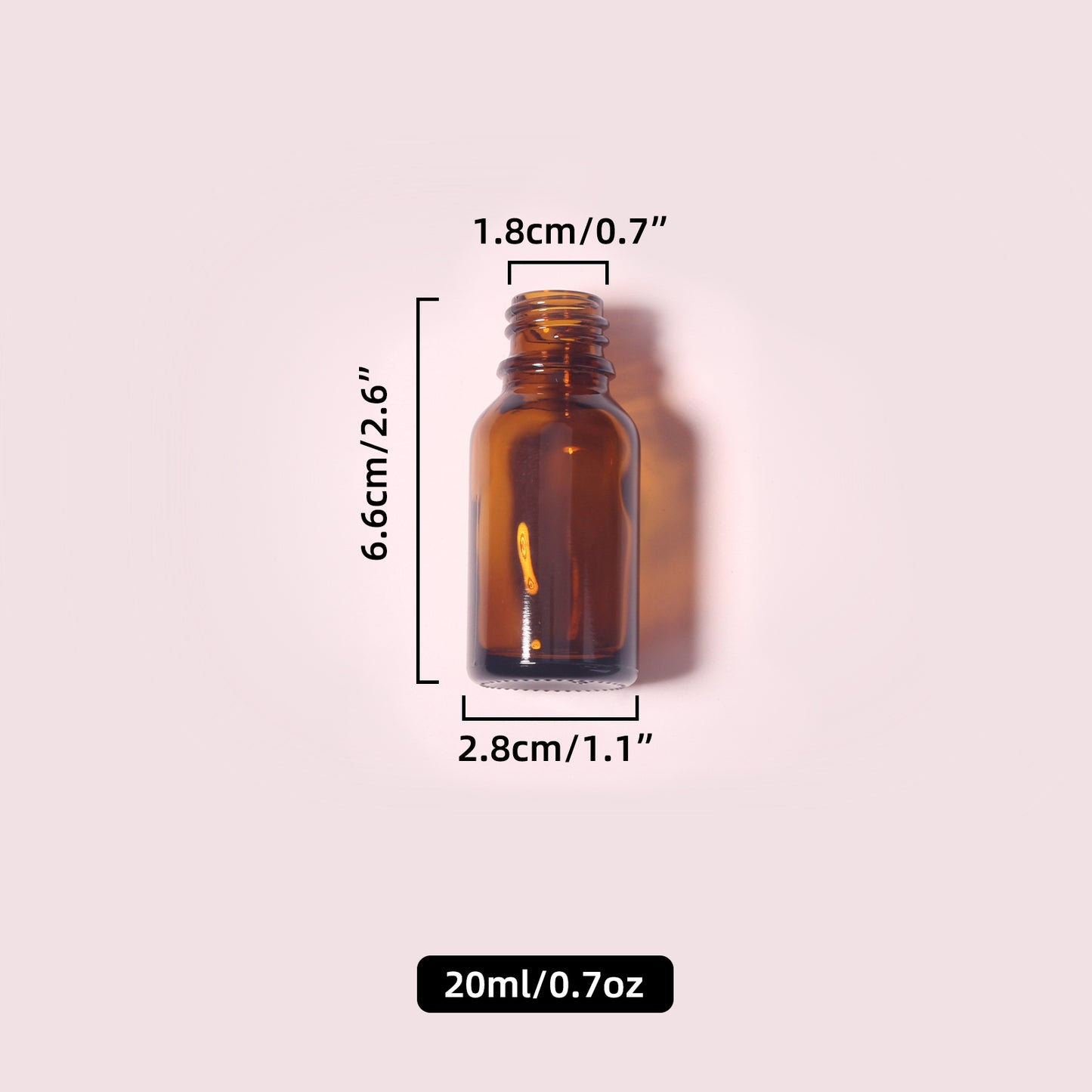 70 Bottles per Box - Glass Essential Oil Sample Bottles Wholesale - 20 ml / 0.7 oz, Empty Dropper Bottles for Essential Oils