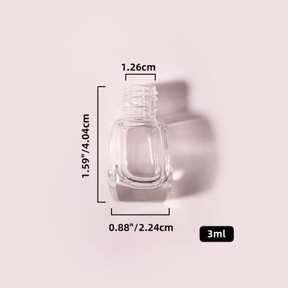 300 Bottles per Box - Glass Nail Polish Bottles Wholesale - 3 ml, Empty Refillable Nail Polish Storage Bottles (Includes Lid)