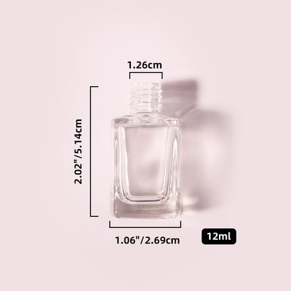 300 Bottles per Box - Glass Nail Polish Bottles Wholesale -12 ml, Empty Refillable Nail Polish Storage Bottles (Includes Lid)