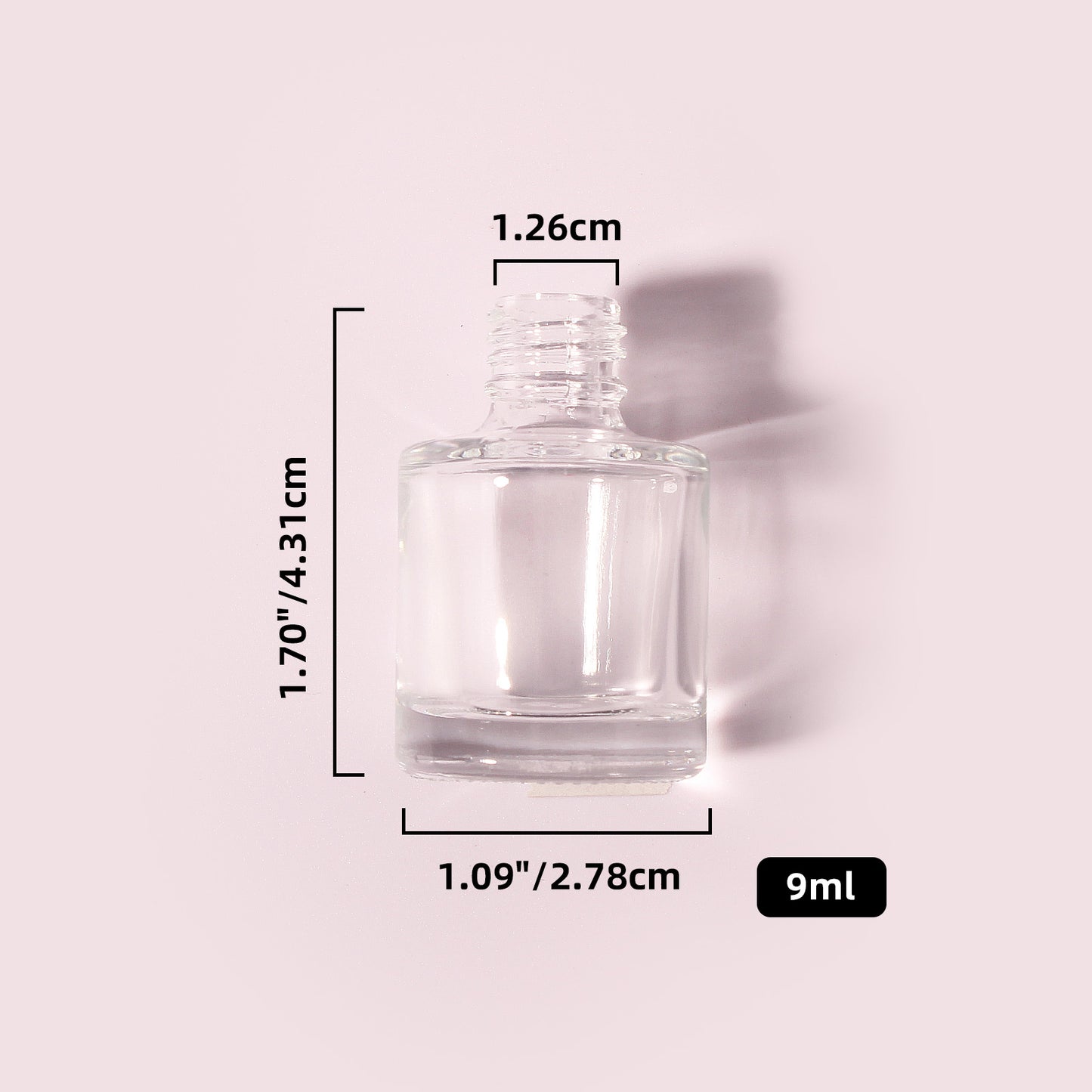 300 Bottles per Box - Glass Nail Polish Bottles Wholesale -9 ml, Empty Refillable Nail Polish Storage Bottles (Includes Lid)