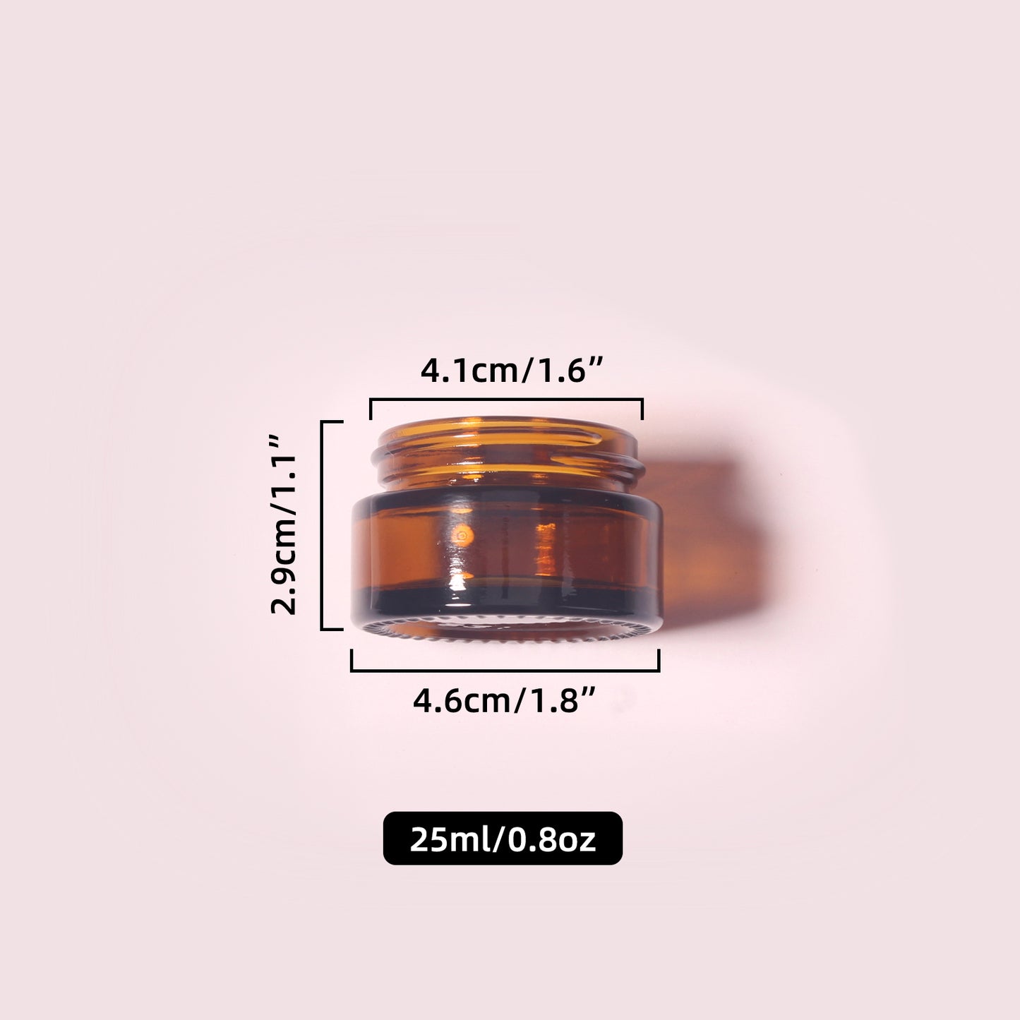 70 Bottles per Box - Glass Cosmetic Jars Wholesale -25 ml/0.8 oz, Empty Refillable Cosmetic Storage Jars (Includes Lid)