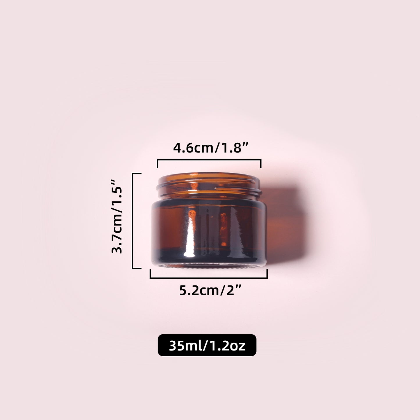 70 Bottles per Box - Glass Cosmetic Jars Wholesale - 35 ml/1.2 oz, Empty Refillable Cosmetic Storage Jars (Includes Lid)