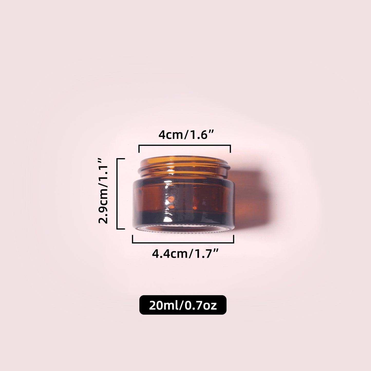 70 Bottles per Box - Glass Cosmetic Jars Wholesale -20 ml/0.7 oz, Empty Refillable Cosmetic Storage Jars (Includes Lid)