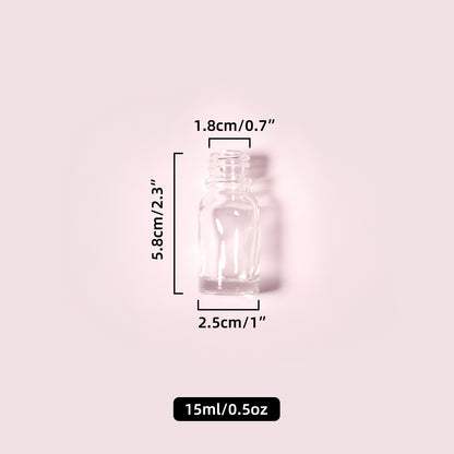 70 Bottles per Box - Glass Essential Oil Sample Bottles Wholesale - 15 ml / 0.5 oz, Empty Dropper Bottles for Essential Oils
