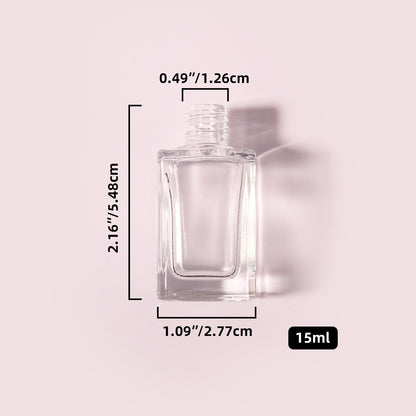 300 Bottles per Box - Glass Nail Polish Bottles Wholesale -15 ml, Empty Refillable Nail Polish Storage Bottles (Includes Lid)