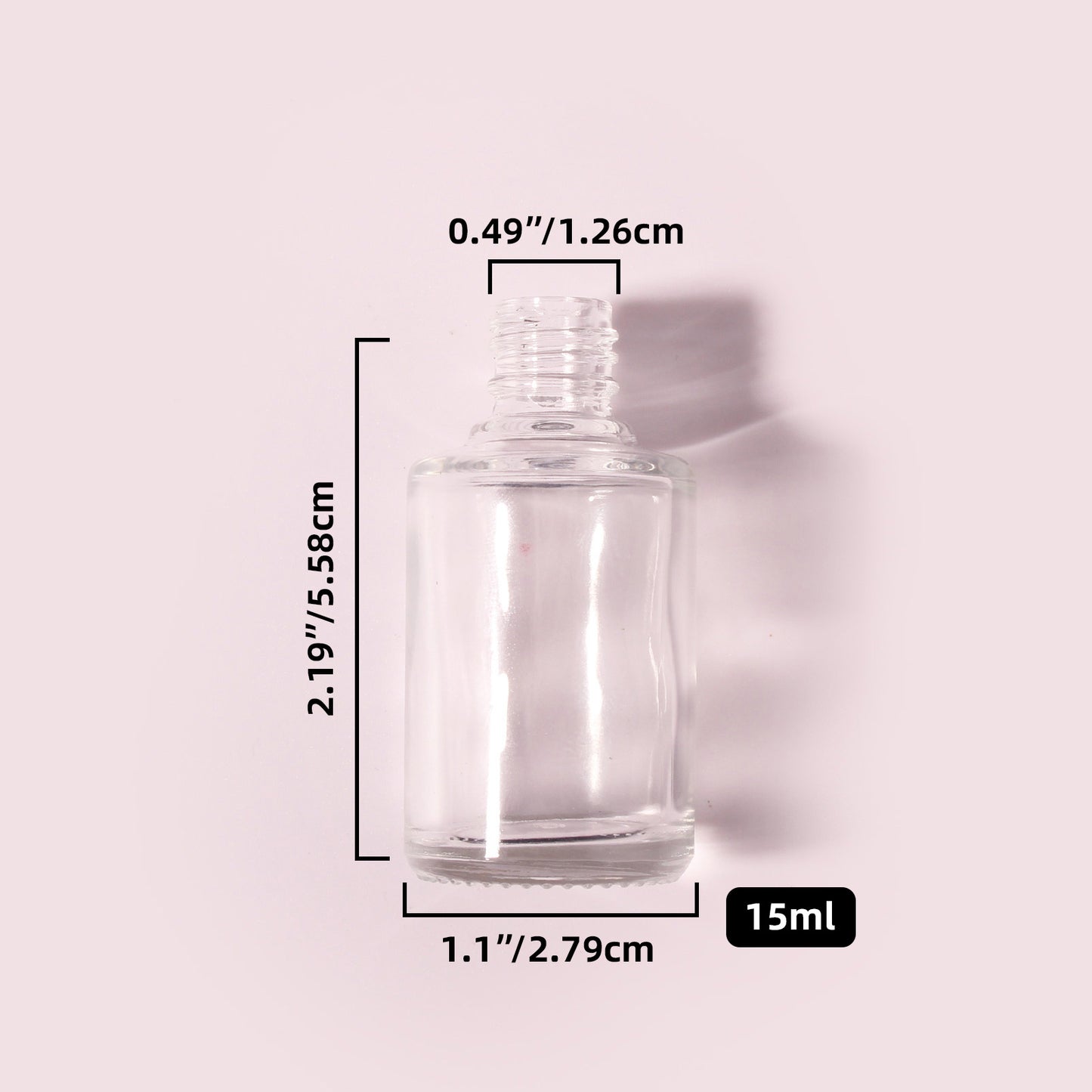 300 Bottles per Box - Glass Nail Polish Bottles Wholesale - 15 ml, Empty Refillable Nail Polish Storage Bottles (Includes Lid)