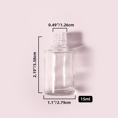 300 Bottles per Box - Glass Nail Polish Bottles Wholesale - 15 ml, Empty Refillable Nail Polish Storage Bottles (Includes Lid)