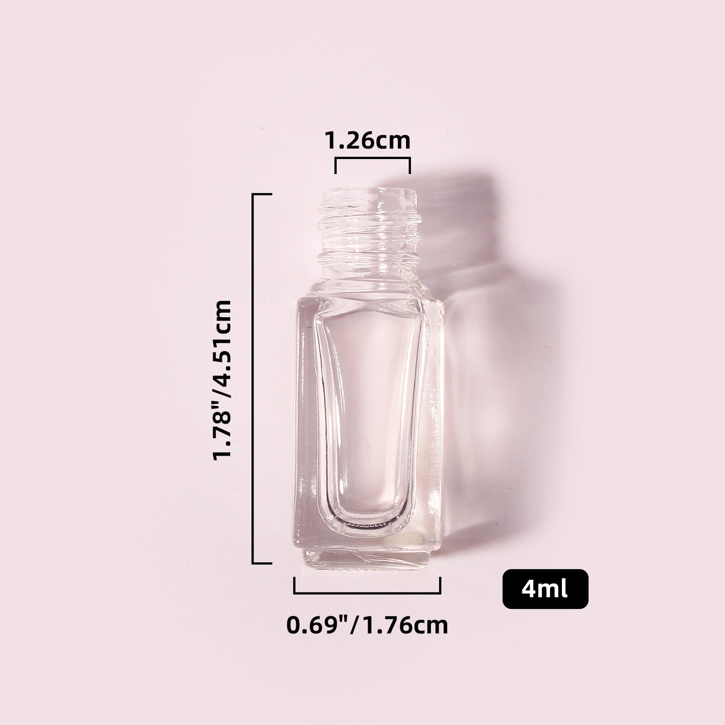 300 Bottles per Box - Glass Nail Polish Bottles Wholesale -4 ml, Empty Refillable Nail Polish Storage Bottles (Includes Lid)