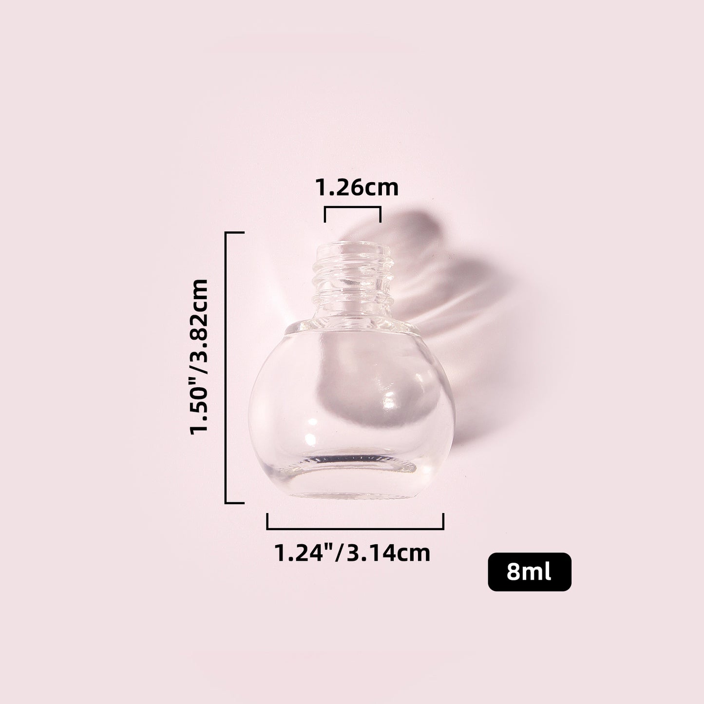 300 Bottles per Box - Glass Nail Polish Bottles Wholesale -8 ml, Empty Refillable Nail Polish Storage Bottles (Includes Lid)