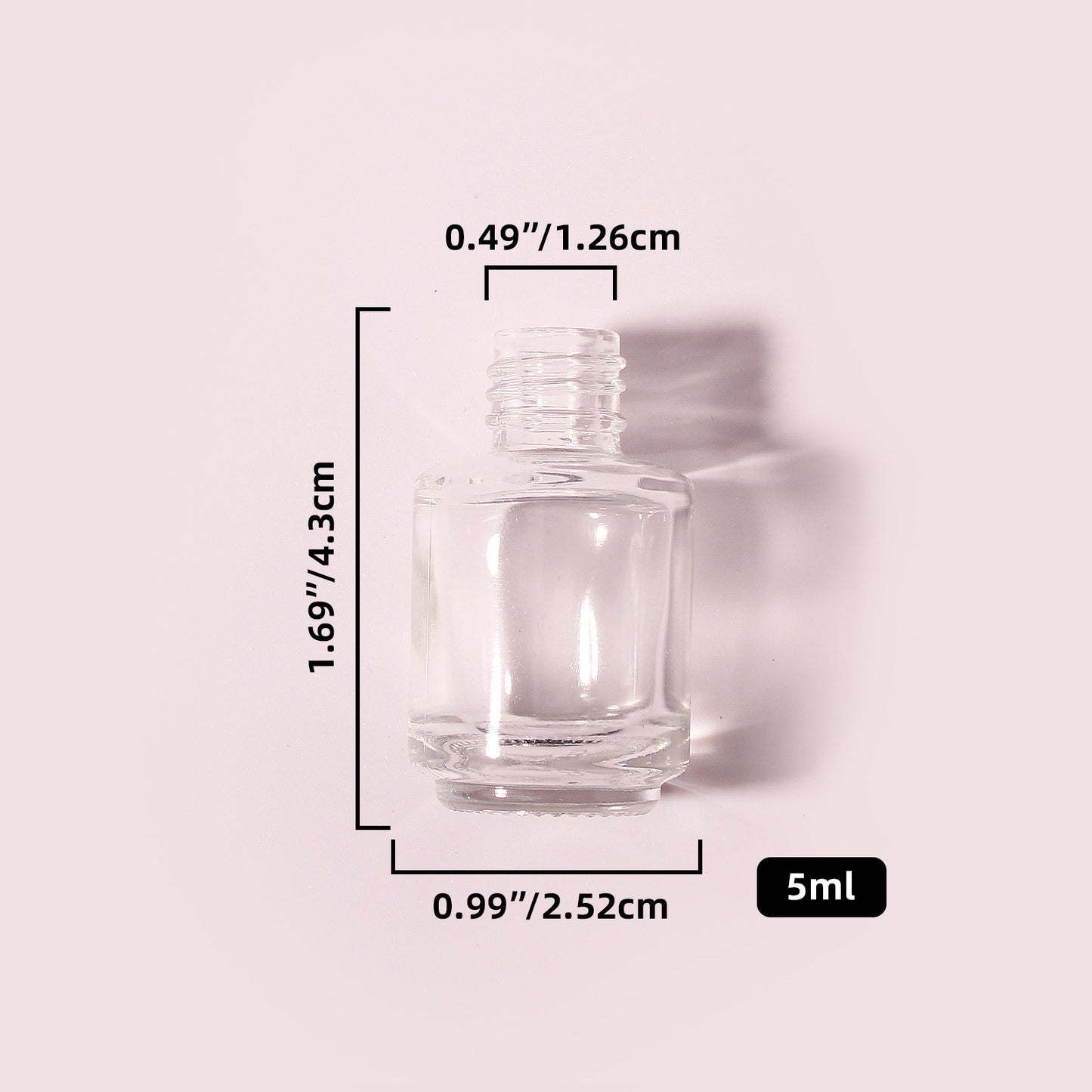 300 Bottles per Box - Glass Nail Polish Bottles Wholesale -5 ml, Empty Refillable Nail Polish Storage Bottles (Includes Lid)