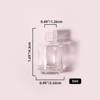 300 Bottles per Box - Glass Nail Polish Bottles Wholesale -5 ml, Empty Refillable Nail Polish Storage Bottles (Includes Lid)