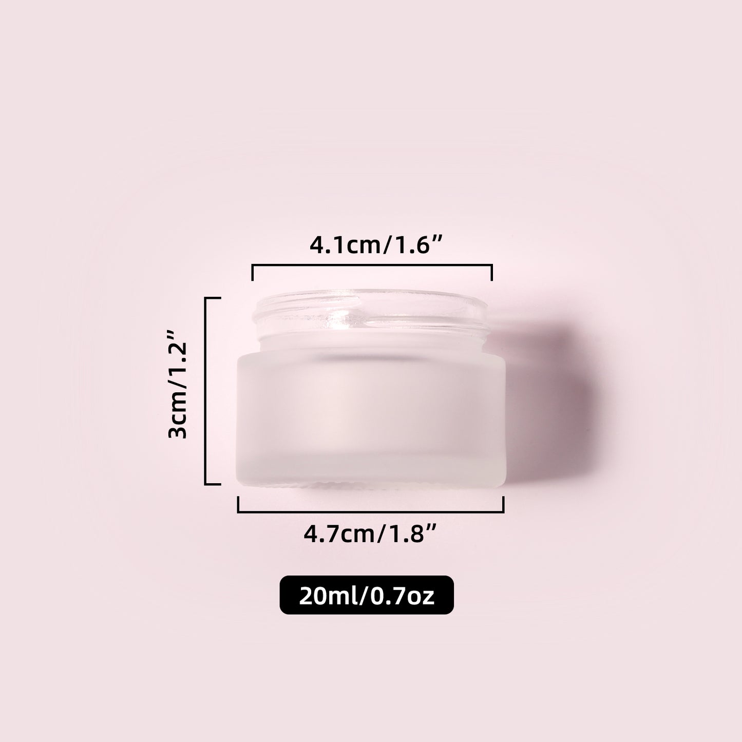 70 Bottles per Box - Glass Cosmetic Jars Wholesale - 20 ml/0.7 oz, Empty Refillable Cosmetic Storage Jars (Includes Lid)