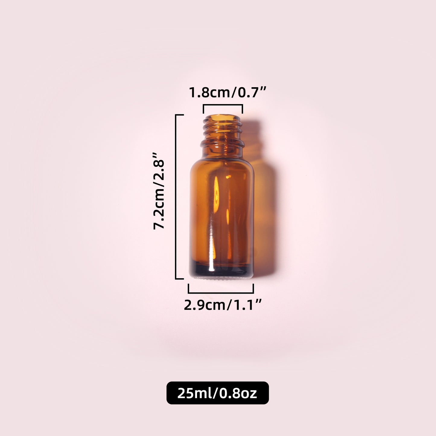 70 Bottles per Box - Glass Essential Oil Sample Bottles Wholesale - 25 ml / 0.8 oz, Empty Dropper Bottles for Essential Oils