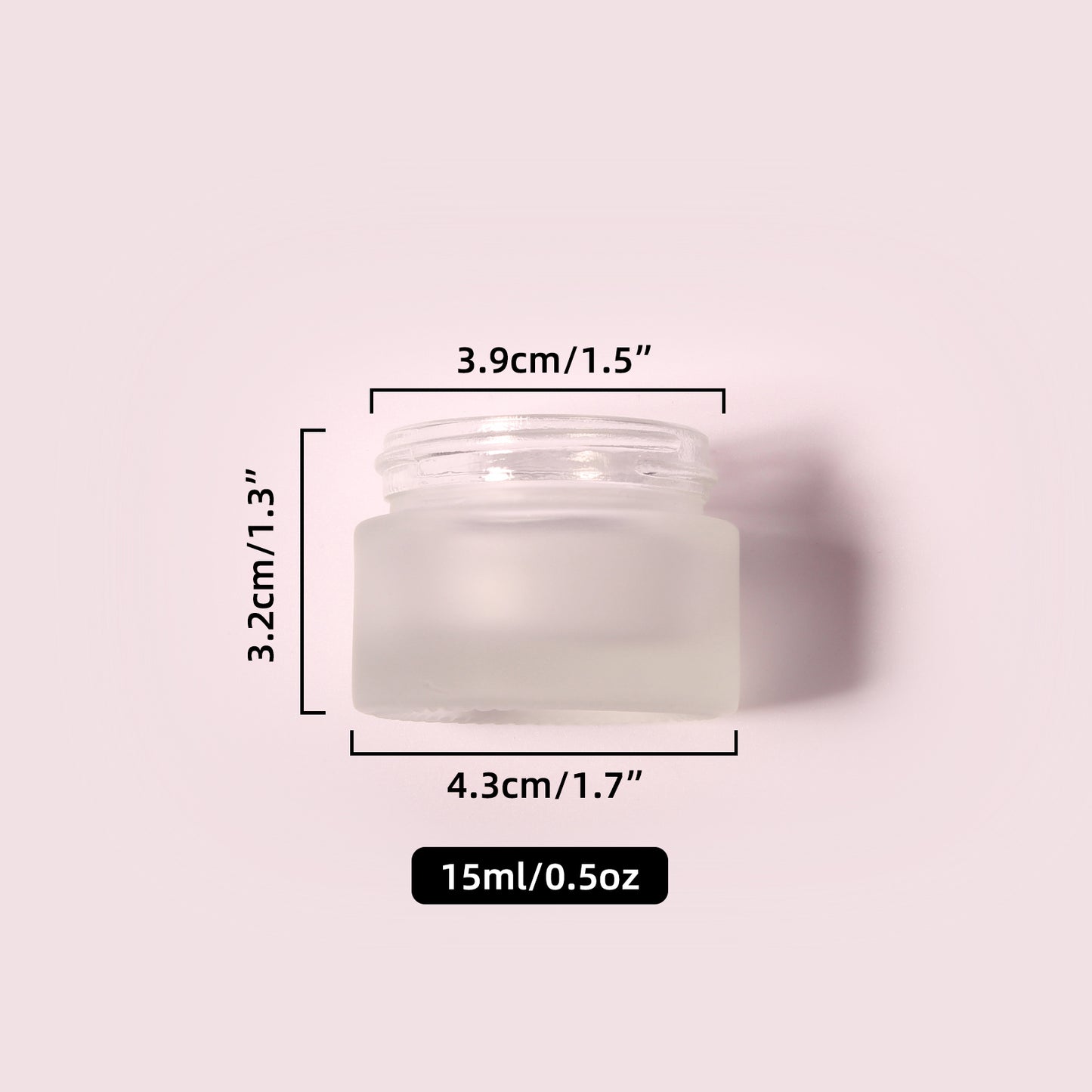 70 Bottles per Box - Glass Cosmetic Jars Wholesale - 15 ml/0.5 oz, Empty Refillable Cosmetic Storage Jars (Includes Lid)