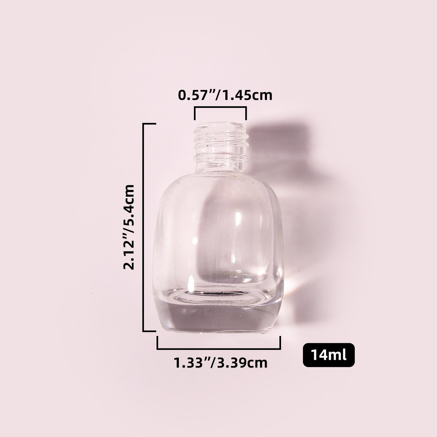 300 Bottles per Box - Glass Nail Polish Bottles Wholesale - 14 ml, Empty Refillable Nail Polish Storage Bottles (Includes Lid)