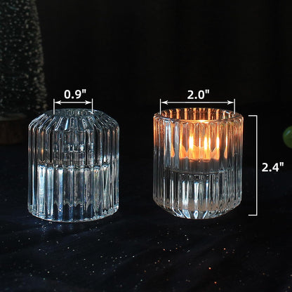 6 pcs Glass Candle Holders – Versatile Taper and Tealight Holders for Table Centerpieces, Weddings, Parties, and Festivals